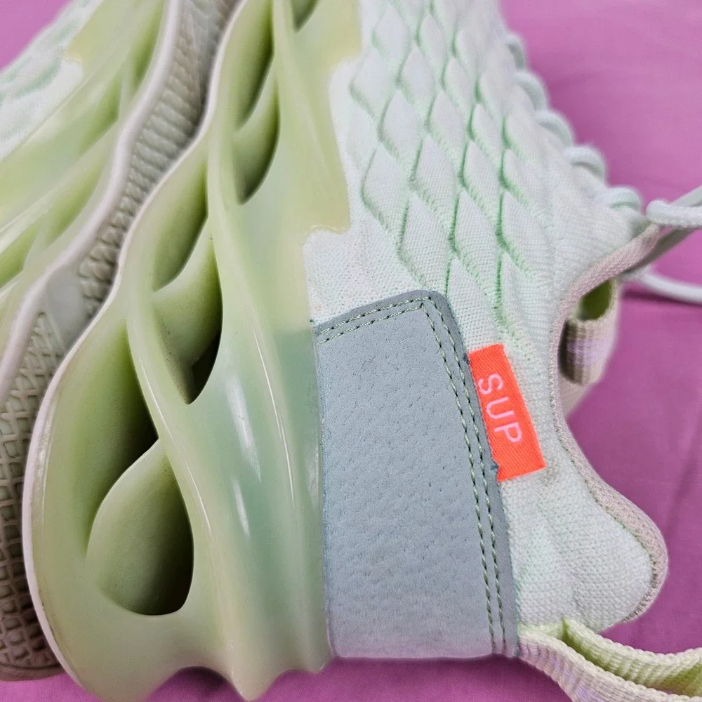 SupSport Mint Green Lace‎ Up Sneakers Running Shoes Size 39 Unique Spiral Sole